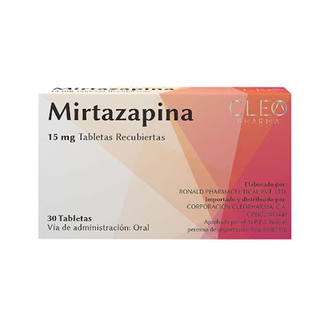 mirtazapina 15mg - rivaroxabana 15mg